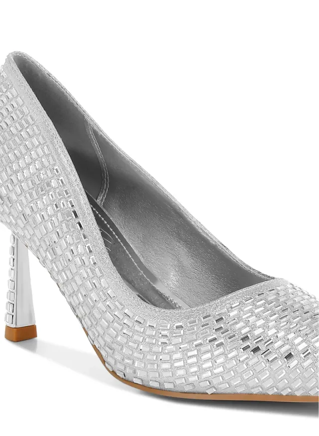 Rhinestone Embellished Pumps Black – image 5
