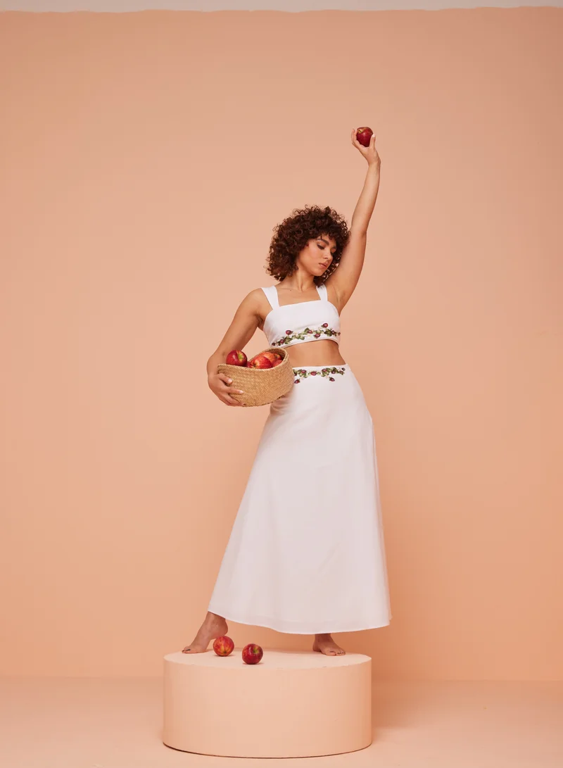 Floral Square Neck Crop Top