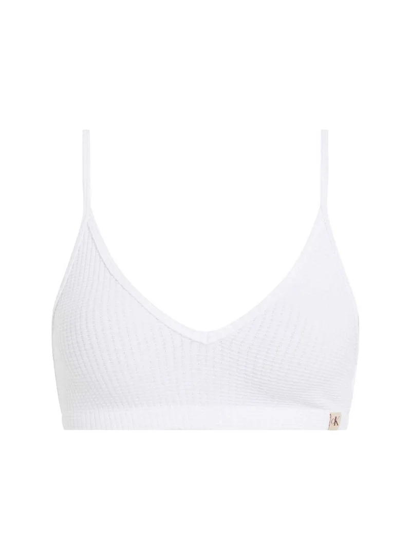 Waffle Bralette Top White