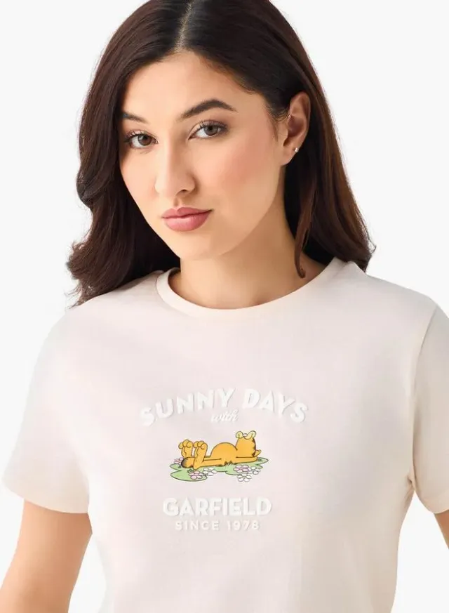 Garfield Print Cotton T-shirt – image 4