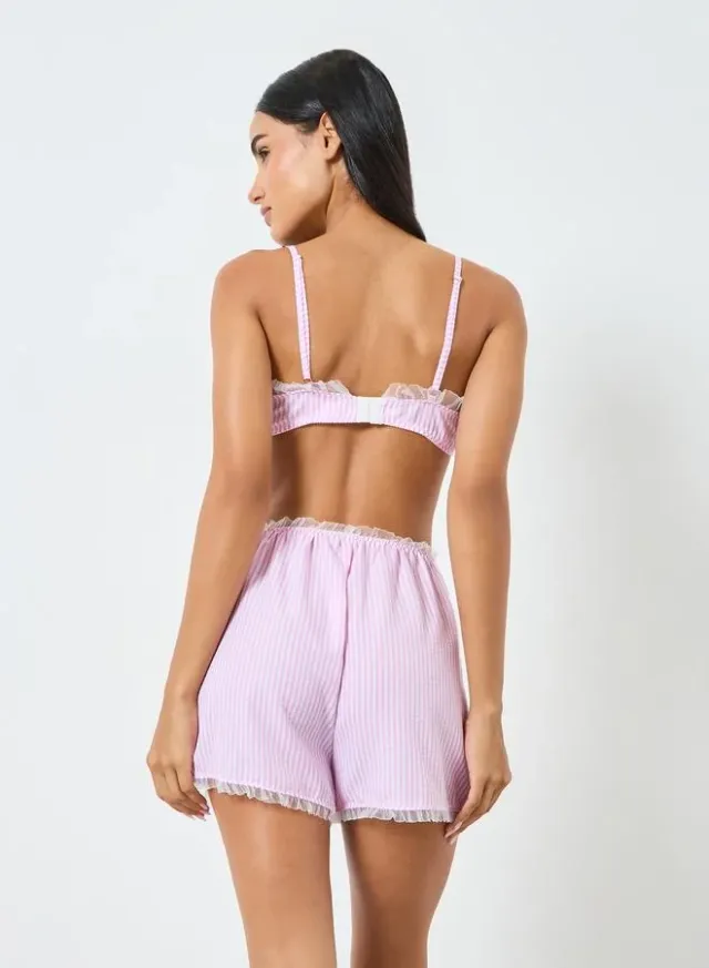 Striped Seersucker Balconette Bra & Boxer Set – image 5