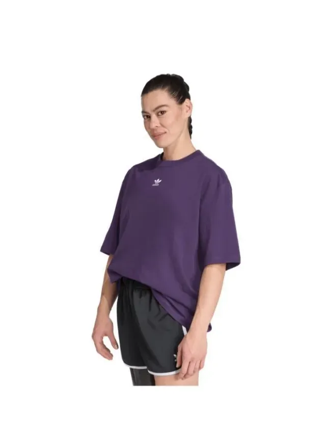 تي شيرت بقصة بوي فريند Essentials بنفسجي داكن