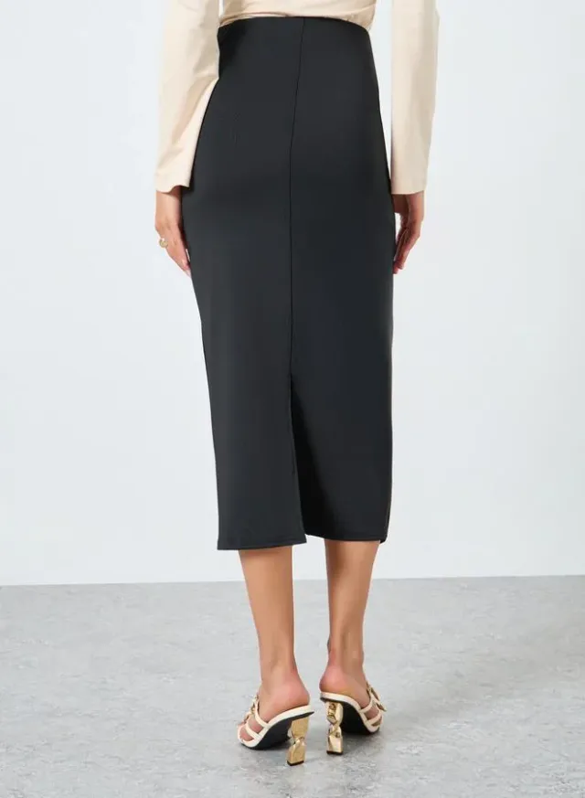 Ruched Metallic Button Skirt – image 4