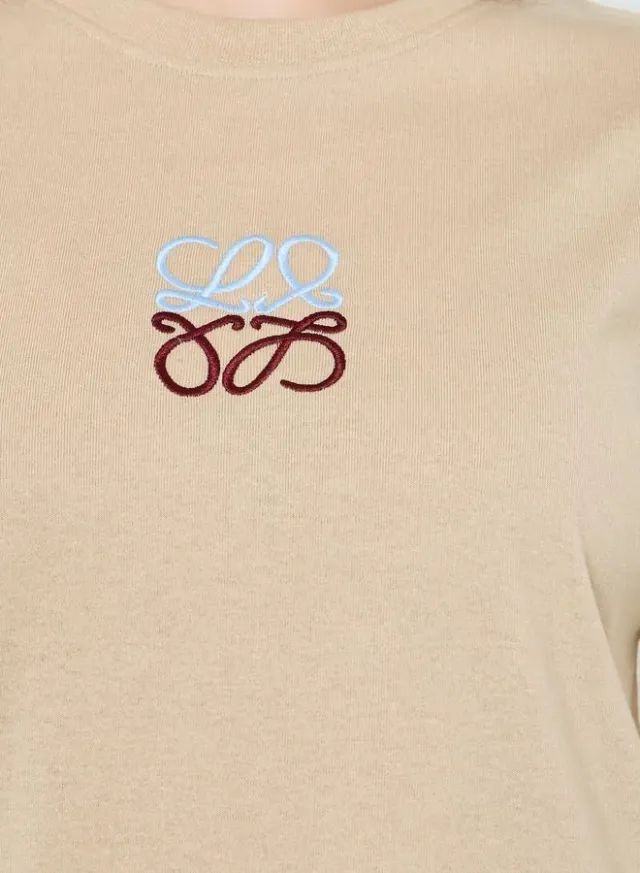 Embroidered Oversized T-Shirt Beige – image 3