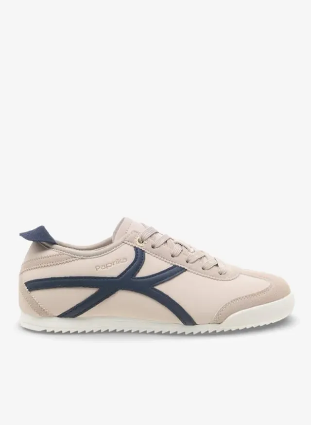 Women's Lace-Up Ankle Sneakers Beige