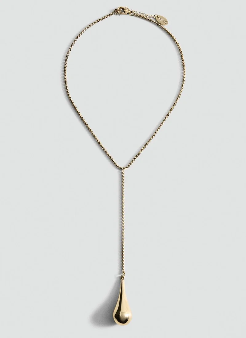 Metal Pendant Necklace Golden Yellow