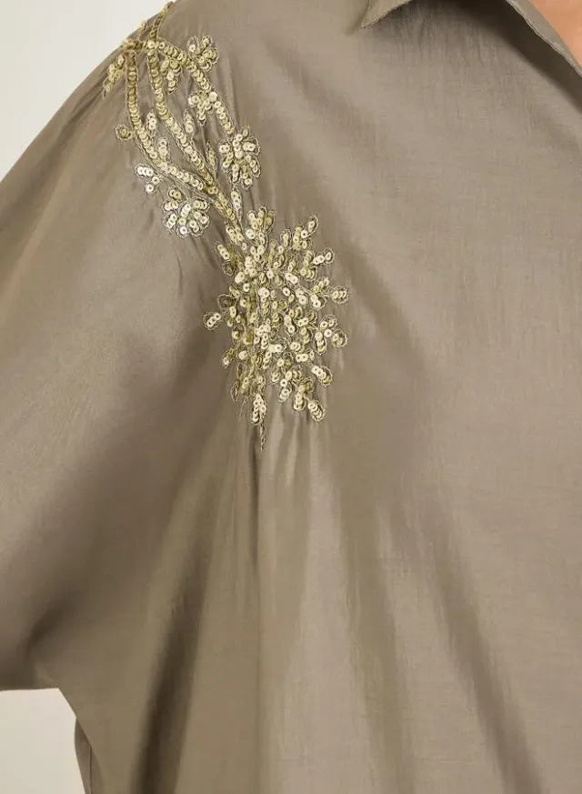 Sequin Top and Pants Set Brown – image 3