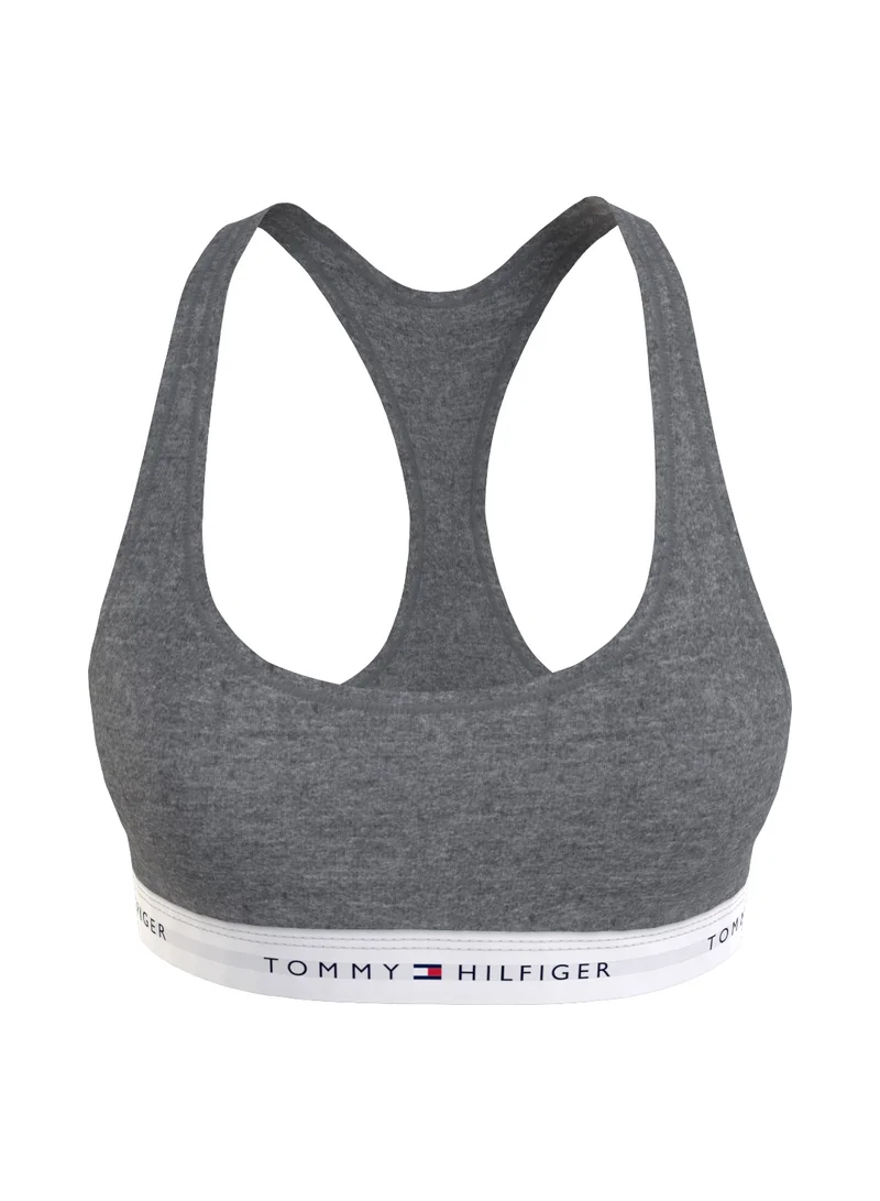 Tommy Icons Unlined Bralette Gray