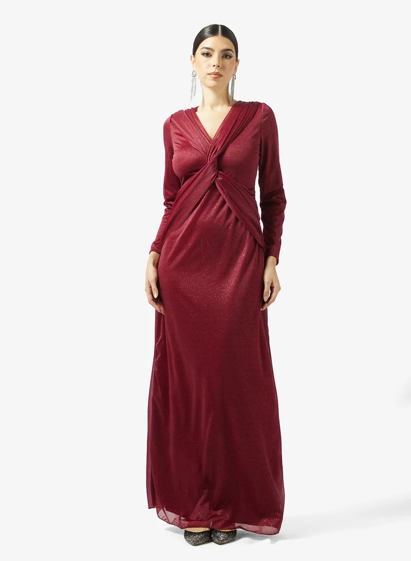 Ruched Shimmer Bodycon Dress