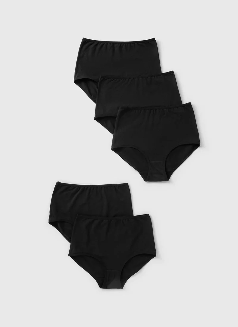5 Pack Full Knickers Black