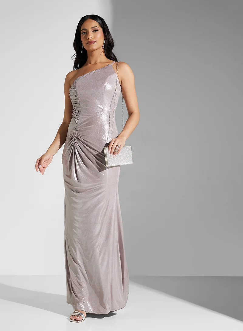 One-Shoulder Evening Gown