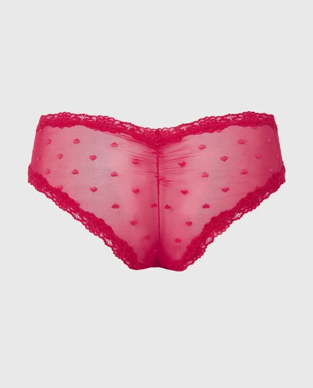 La Senza Diva Cheeky Panties - Black Heart Mesh with Lace Trim – image 6