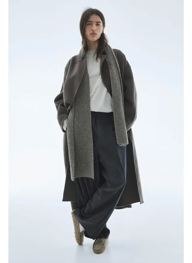 Wide-Leg Creased Trousers