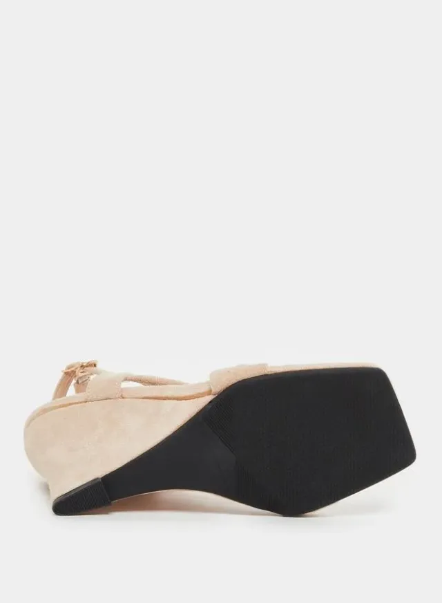 Velvet Criss Cross Wedge Sandals – image 7