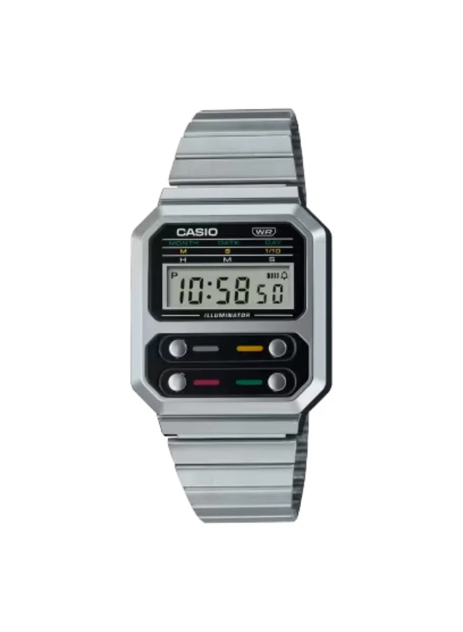 A100WE-1ADF Stainless Steel Digital Watch Grey