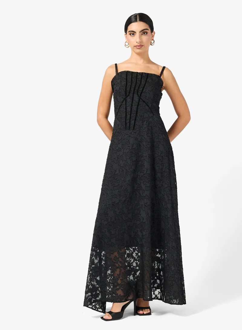 Strappy Corset Dress Black
