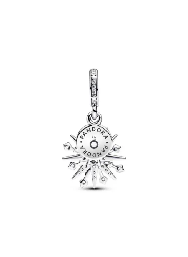 Sterling Silver Snowflake Charm with Cubic Zirconia – image 2