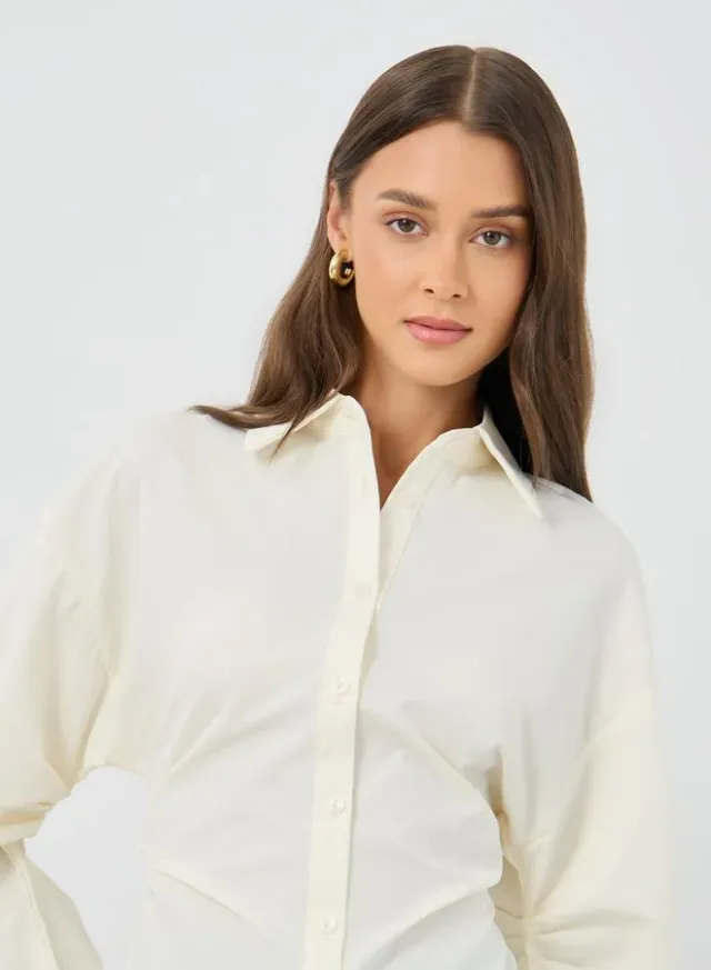 Gathered Slim Waist Shirt – image 3