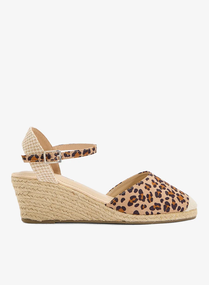 Classic Mid Heel Espadrille Wedge Tan