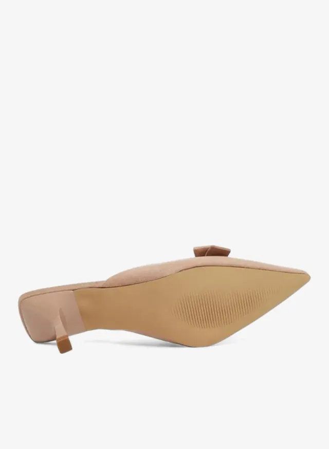 Bow Detail Mules Tan – image 7