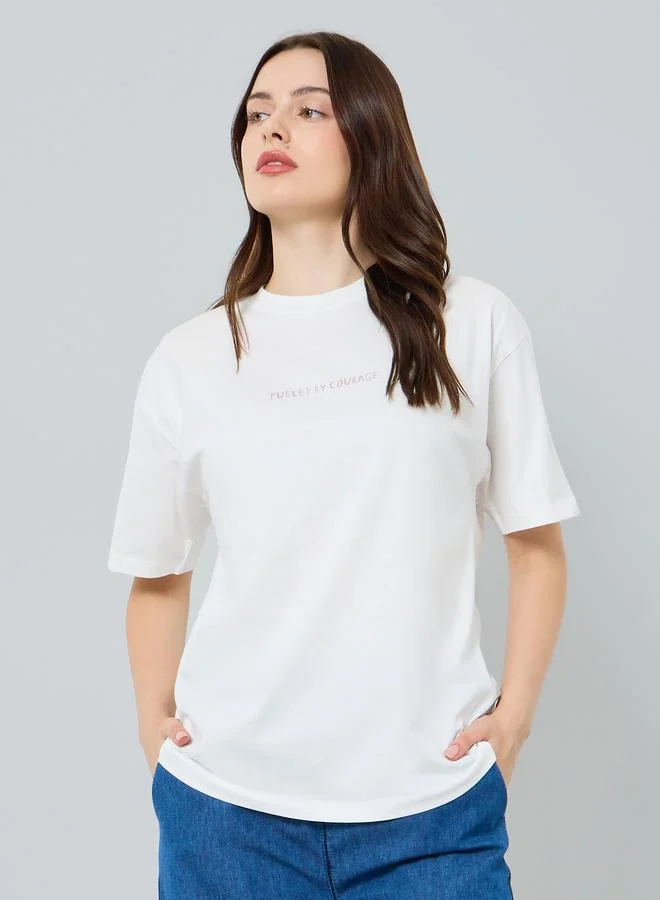 Off-White Graphic Print Cotton T-Shirt White