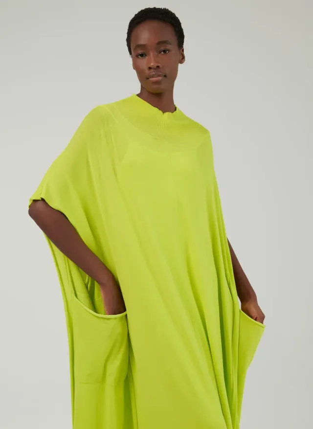 Yellow Viscose Blend High-Neck Loose-Fit Kaftan for Women – image 4