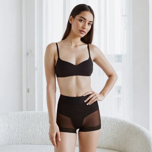 Printed Shapewear Briefs Black – image 4