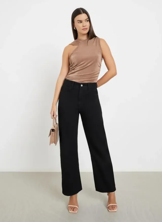 Brown One-Shoulder Sleeveless Bodysuit for Women – image 2