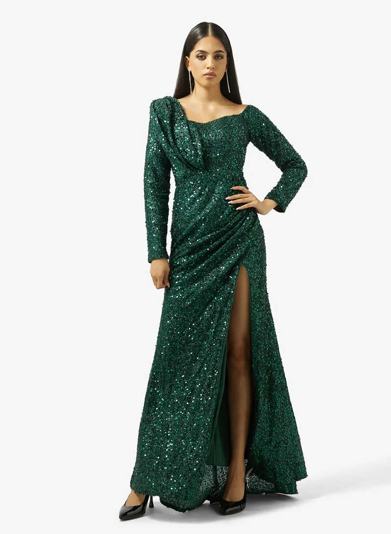 Shimmer Slit Dress