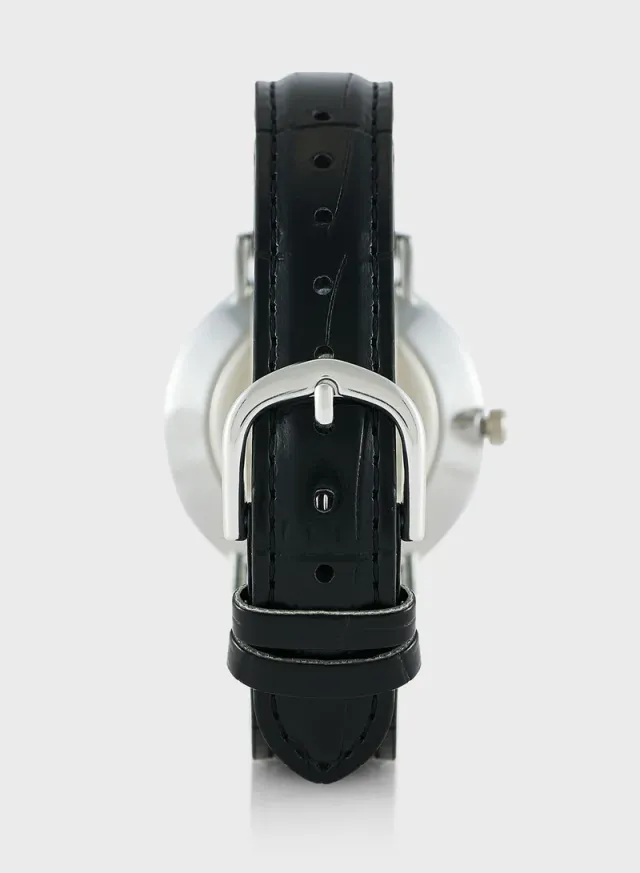 PU Strap Analog Watch Black – image 4