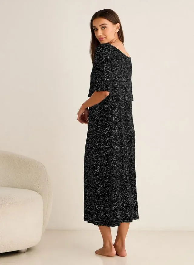 Printed Maternity Night Dress – image 2