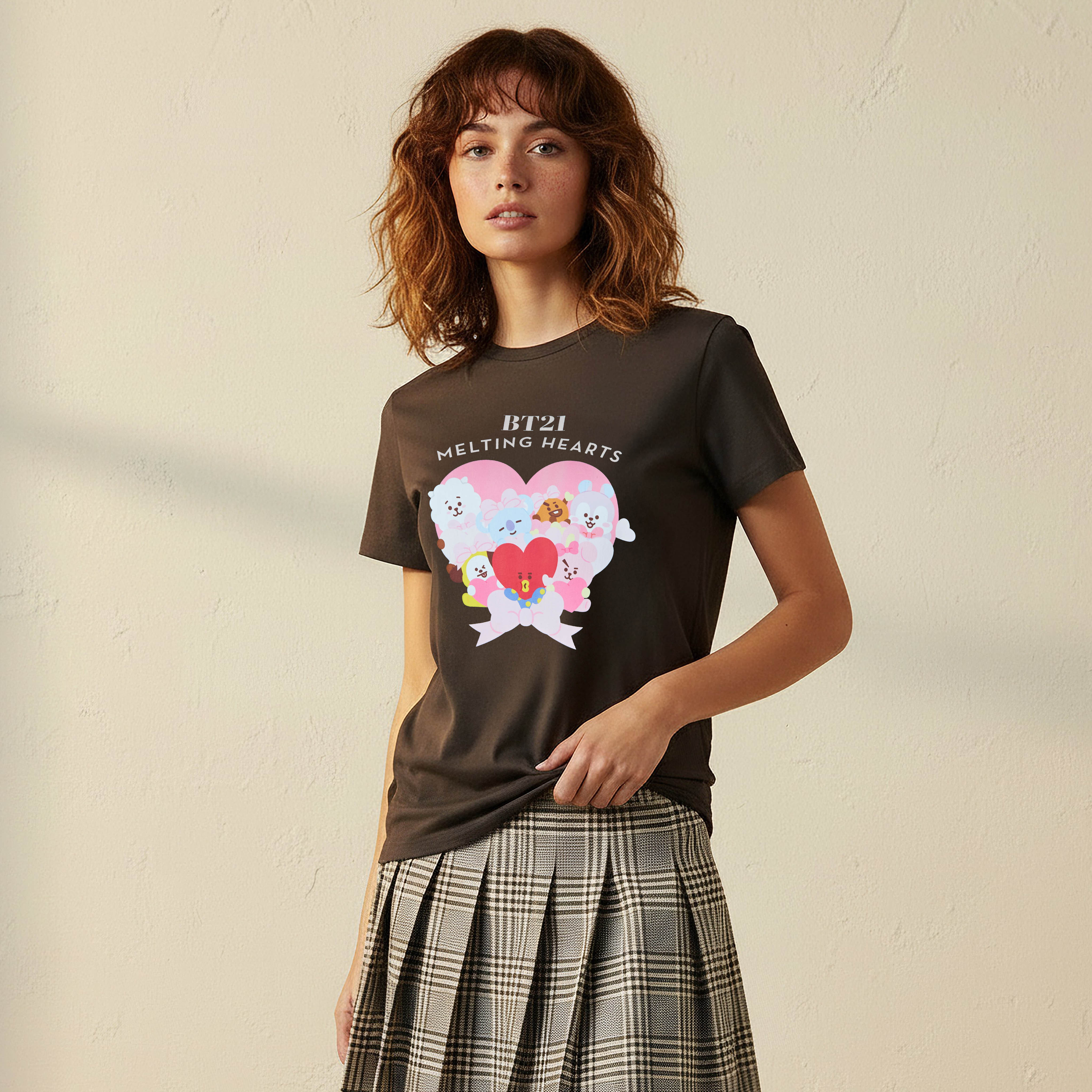 BT21 Print T-Shirt Grey