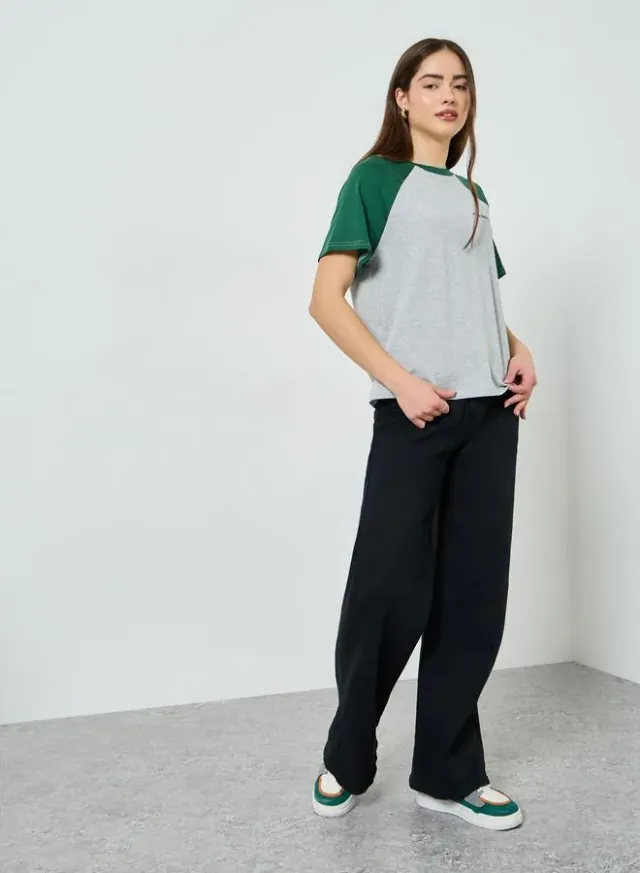 Contrast Raglan T-Shirt Grey – image 2