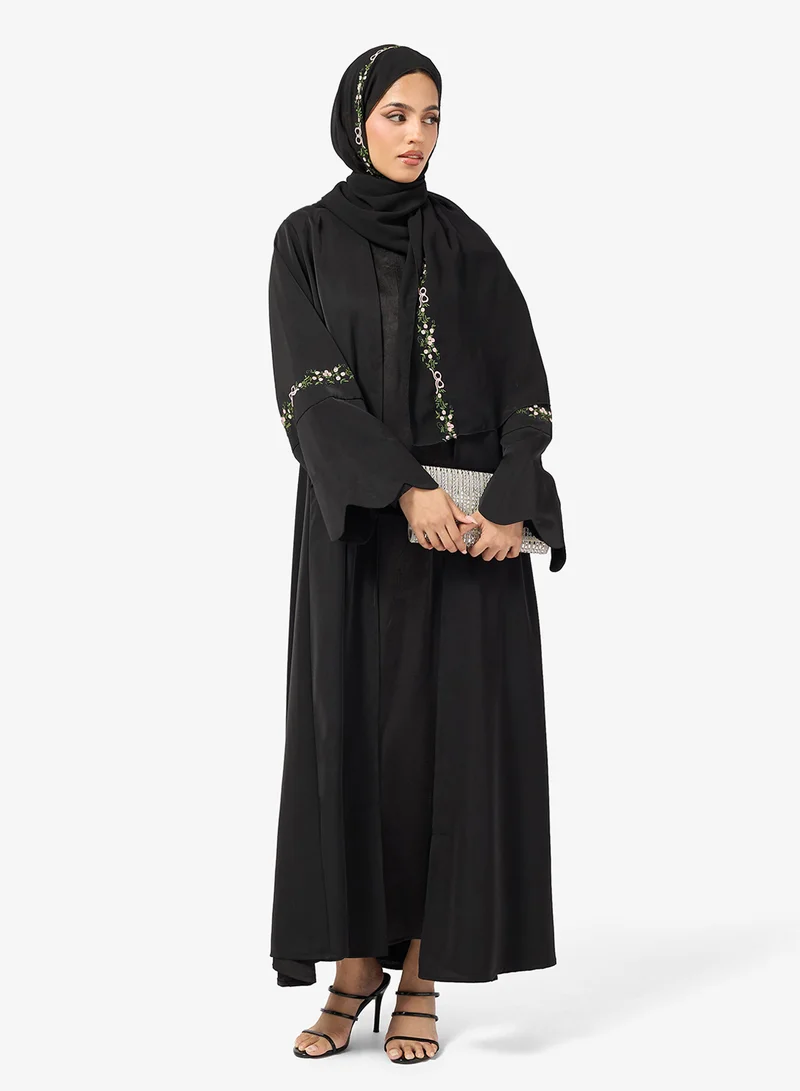 Scallop Sleeve Abaya with Sheila