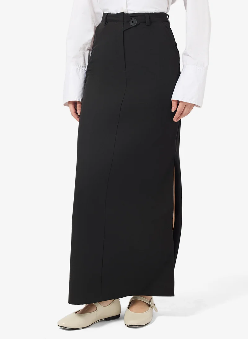 Side Slit Skirt Black