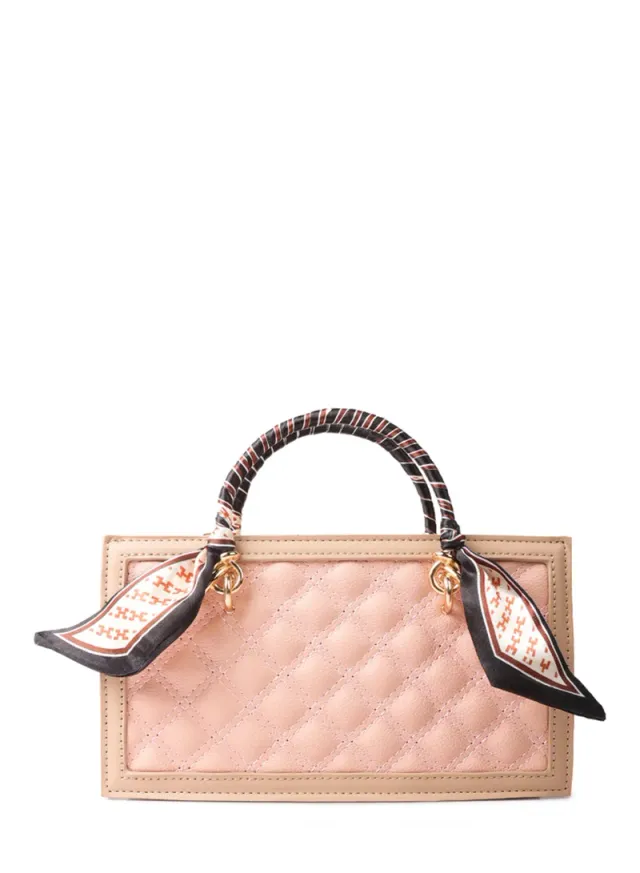 High Street Quilted Handbag Pink – image 4