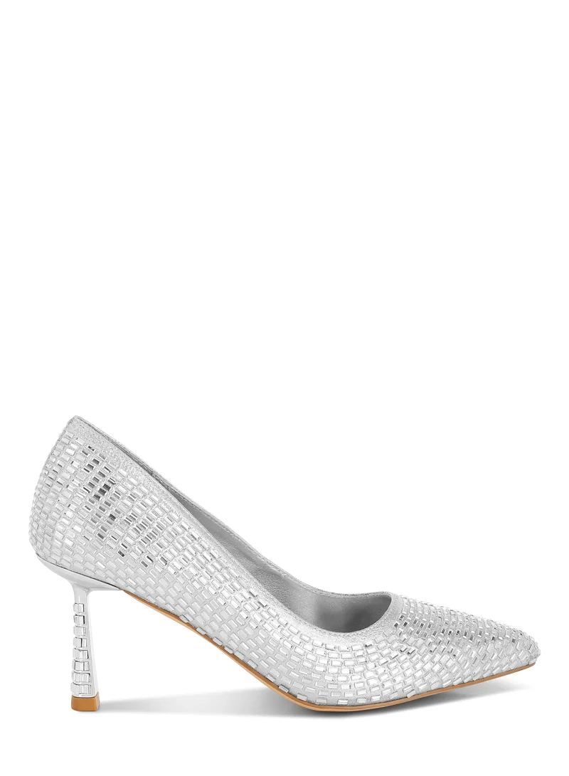 Rhinestone Embellished Pumps Black