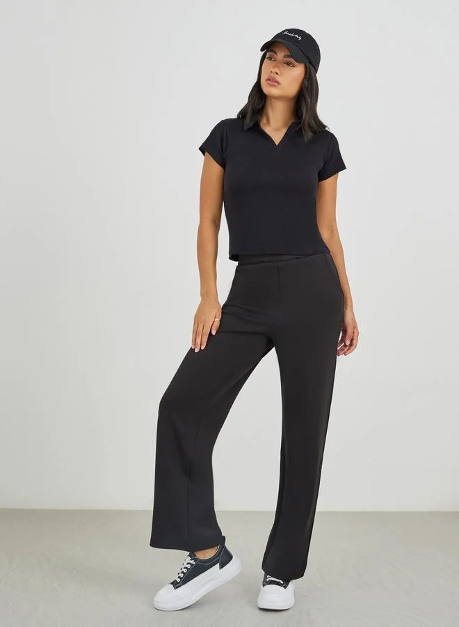 Scuba Wide Leg Joggers Black
