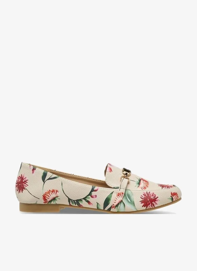 Flora Bella Women's Floral Print Loafers Pink