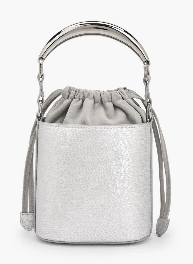 Flora Bella Textured Bucket Bag with Drawstring Closure Ramadan Collection
