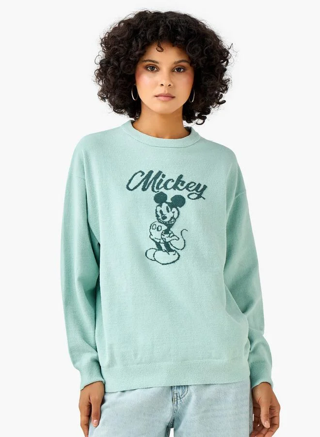 Mickey Mouse Crew Neck Jumper Green