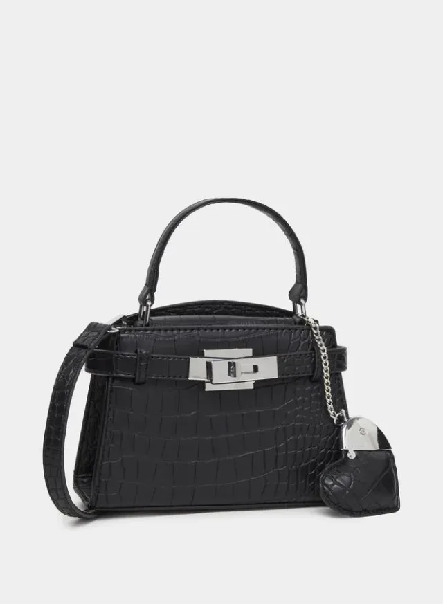 Metal Heart Drop Accent Handbag