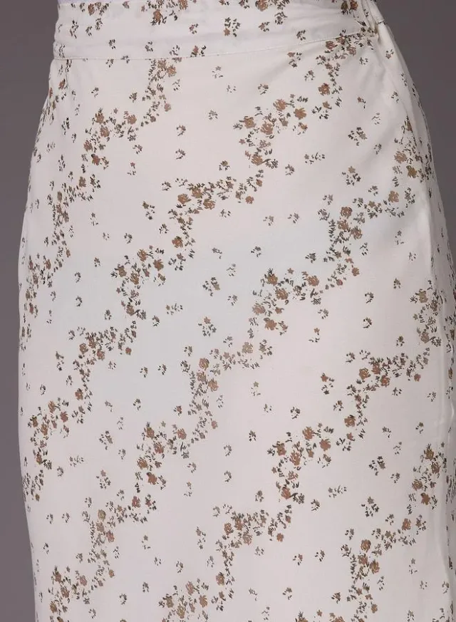 Fitted Ditsy Midi Skirt White – image 7