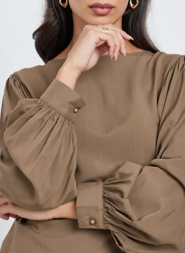 Styli Balloon Sleeve Blouse Cream – image 4