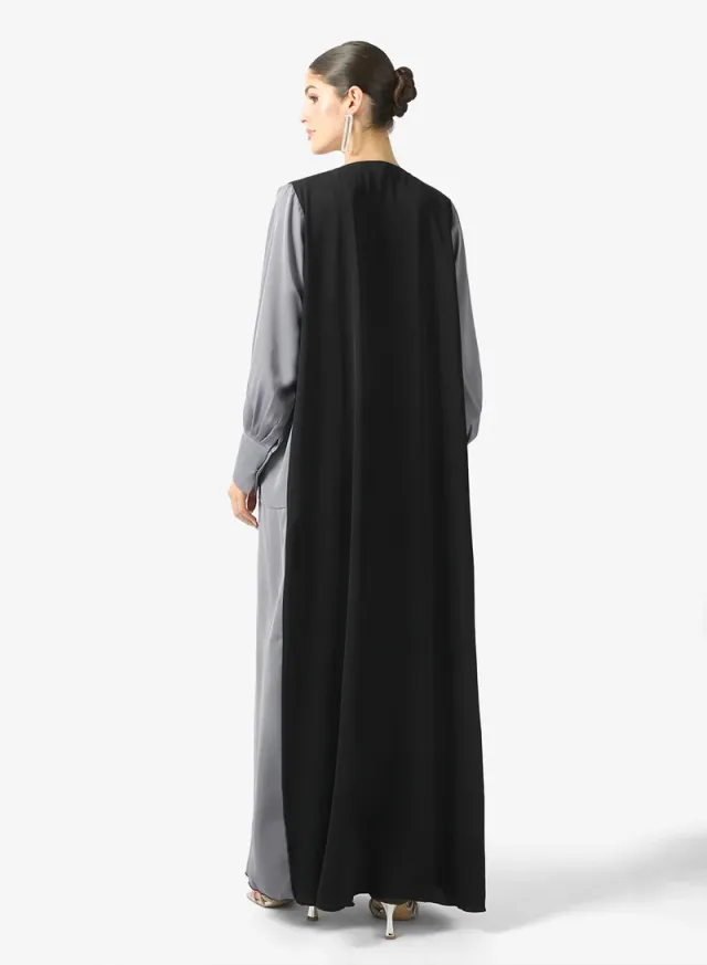 Black Abaya with Patterned Border and Matching Sheila - Ramadan Style – image 2