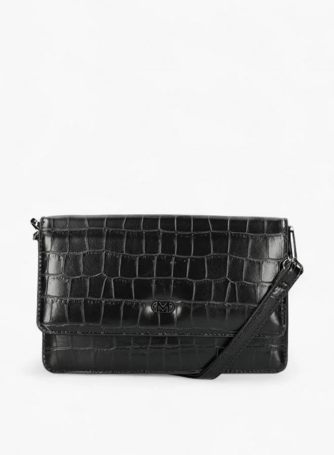 Textured Flap Crossbody Bag