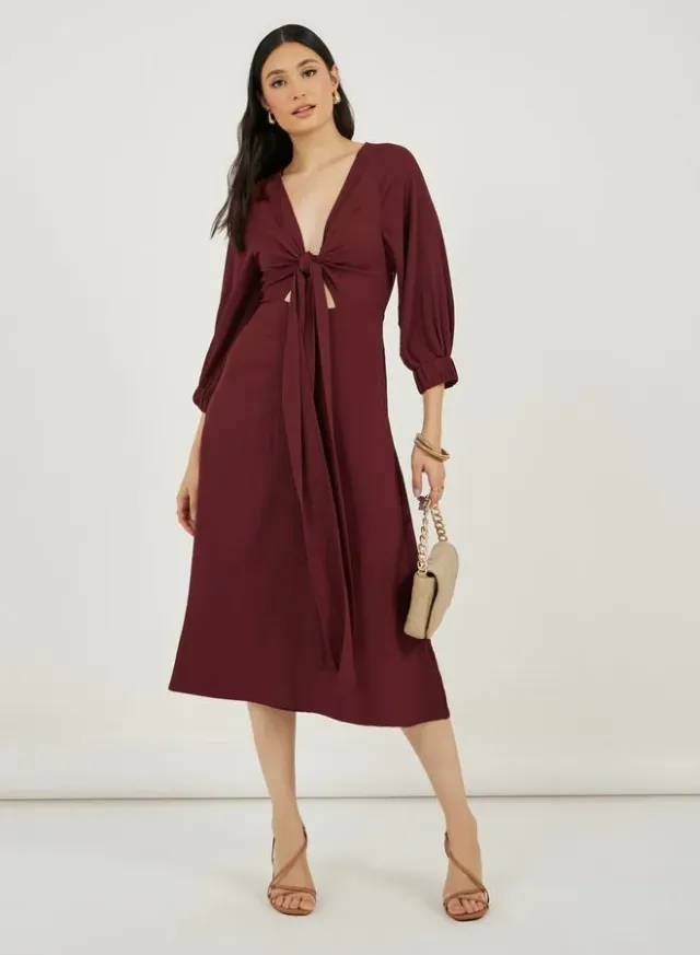 Tie-Front Midi Dress – image 4