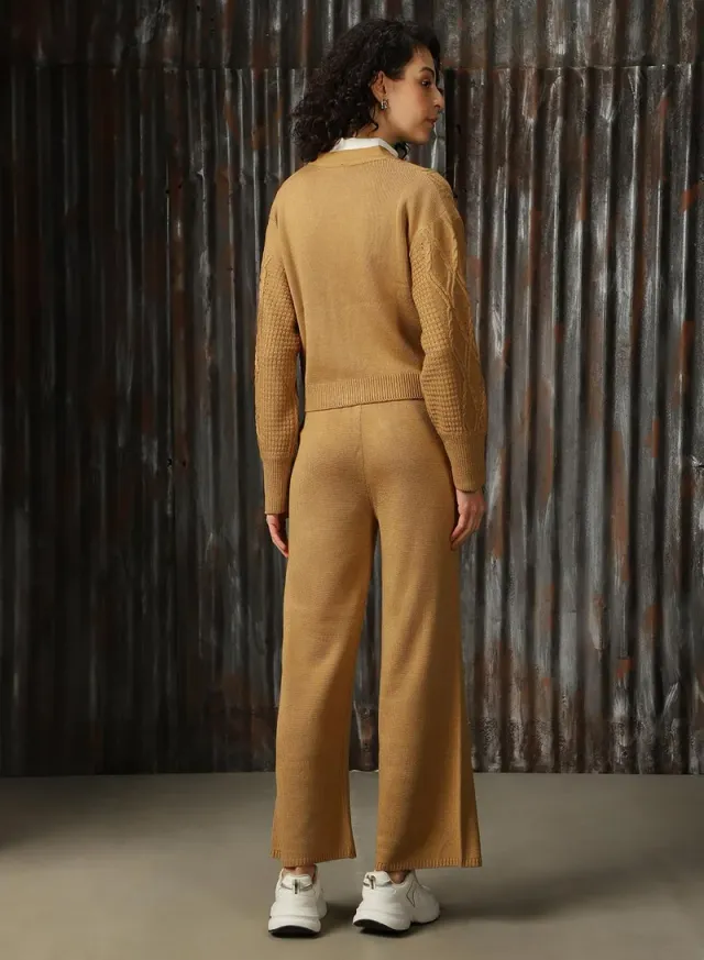 Women's Full Length Button Down Co-Ords Beige – image 3