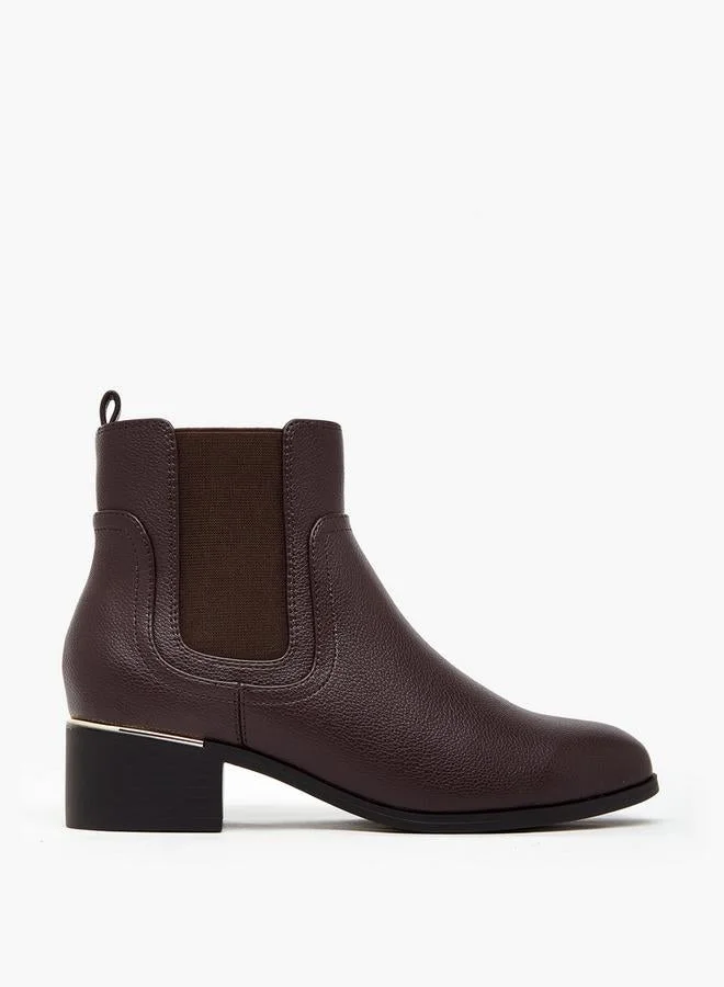 Flora Bella Block Heel Chelsea Boots Burgundy