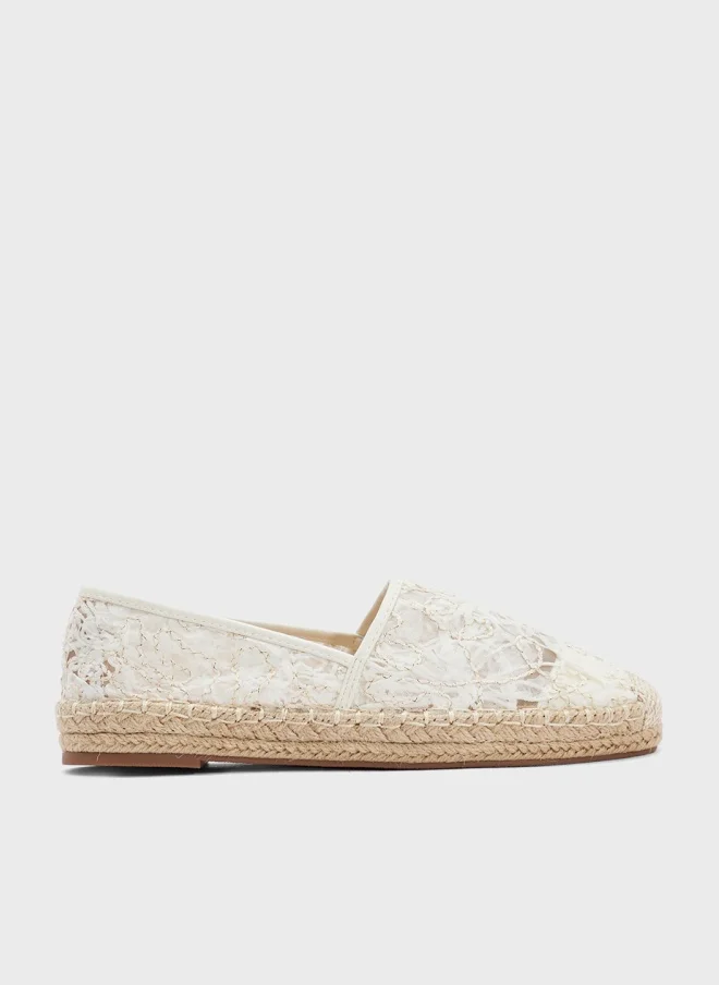 Casual Lace Espadrille White